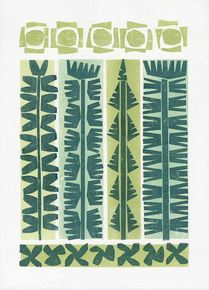 Orange Tree Quilt 13Èx19È Collagraph Print