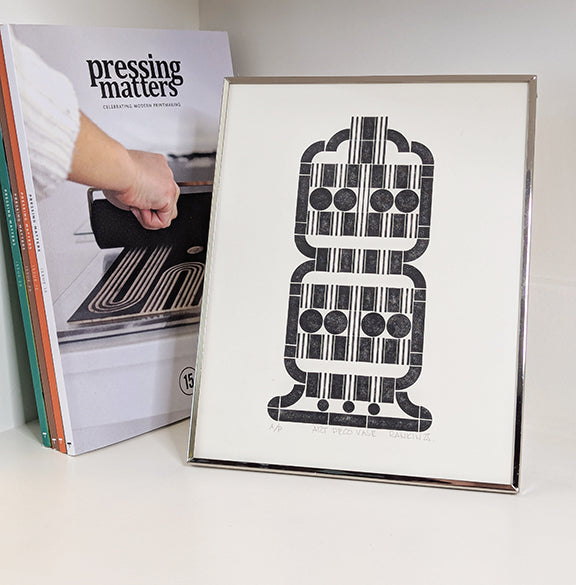 Framed black and white Art Deco Vase print