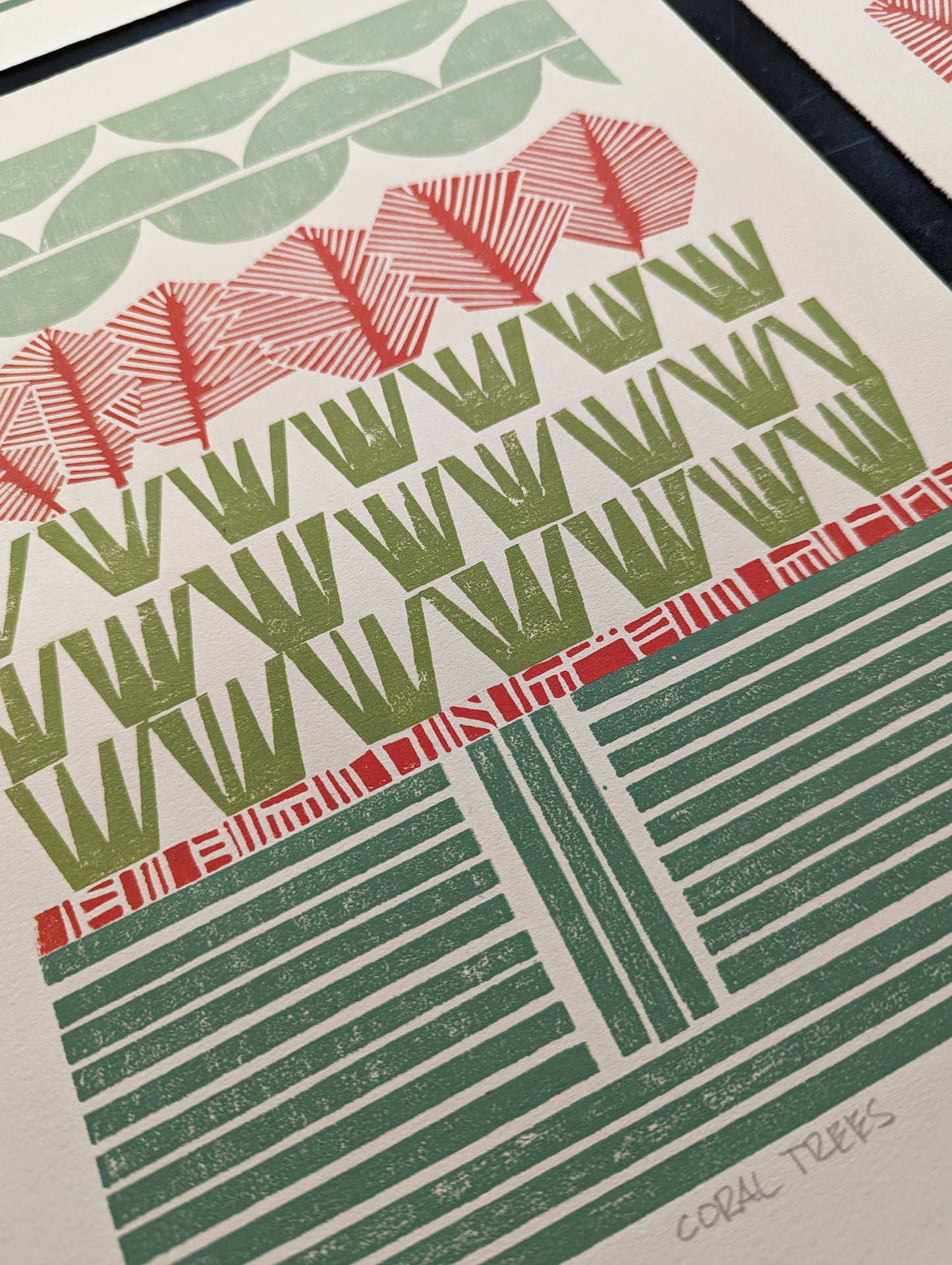 Coral Trees print closeup