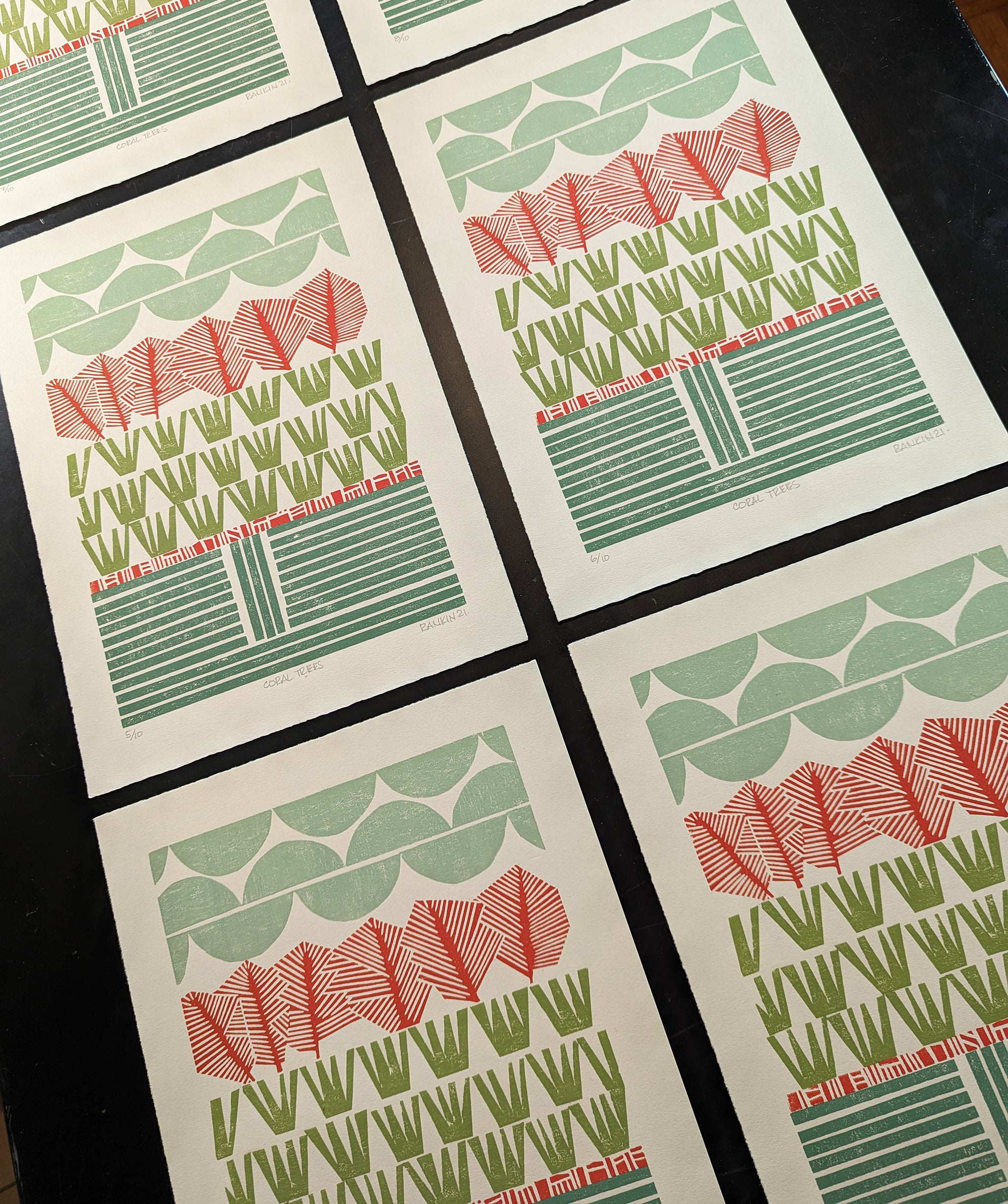 Coral Trees print grouping