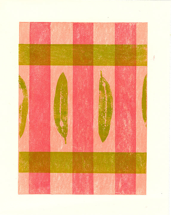 Croton Plaid 2 collagraph print