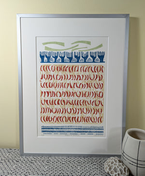 Field & Forest collagraph print framed