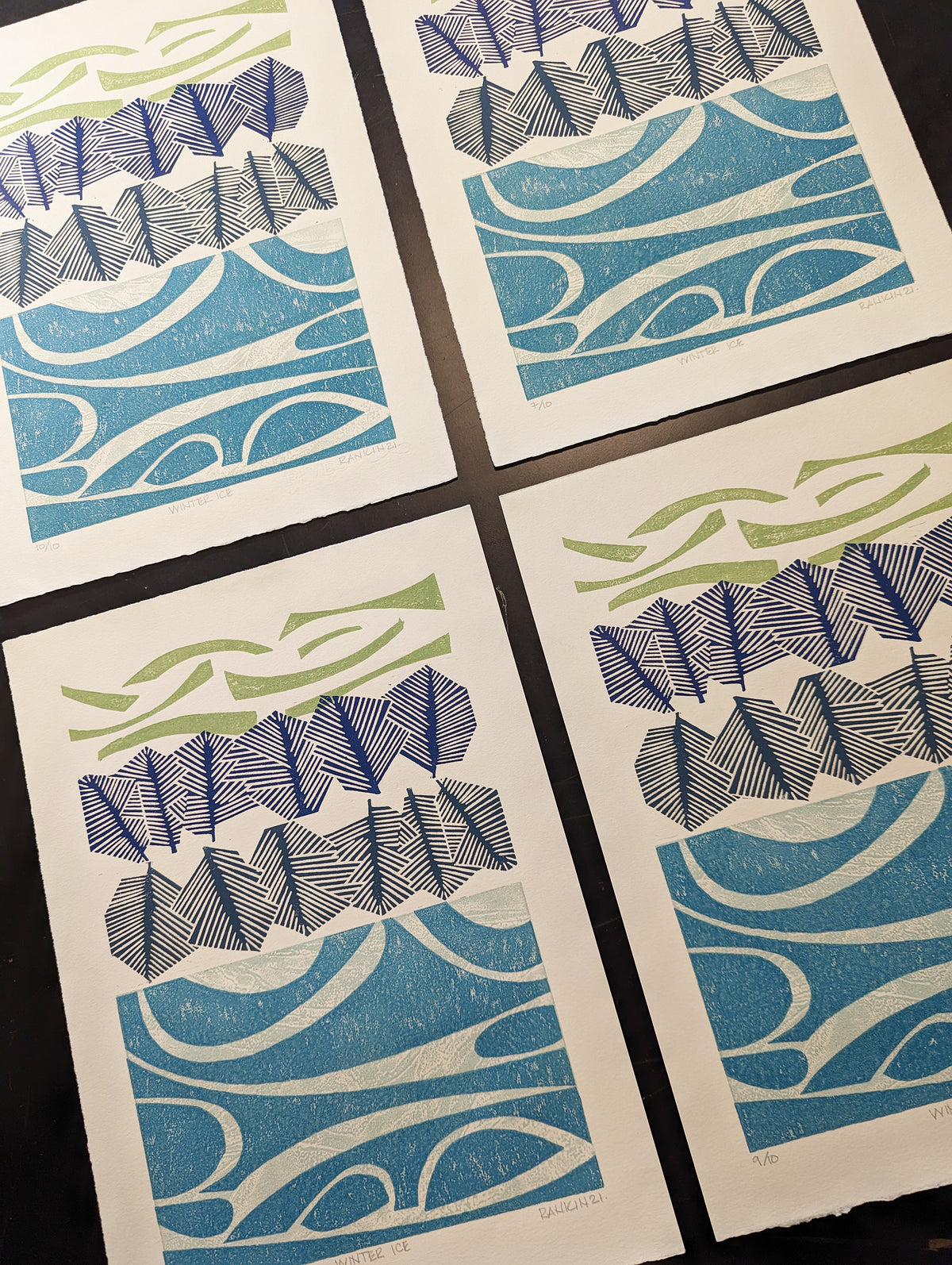 Winter Collagraph WINTER ICE - Limited Edition Collagraph Print – Margaret Rankin