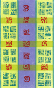 Triple Stripe Carpet 13"x20" Collagraph Print