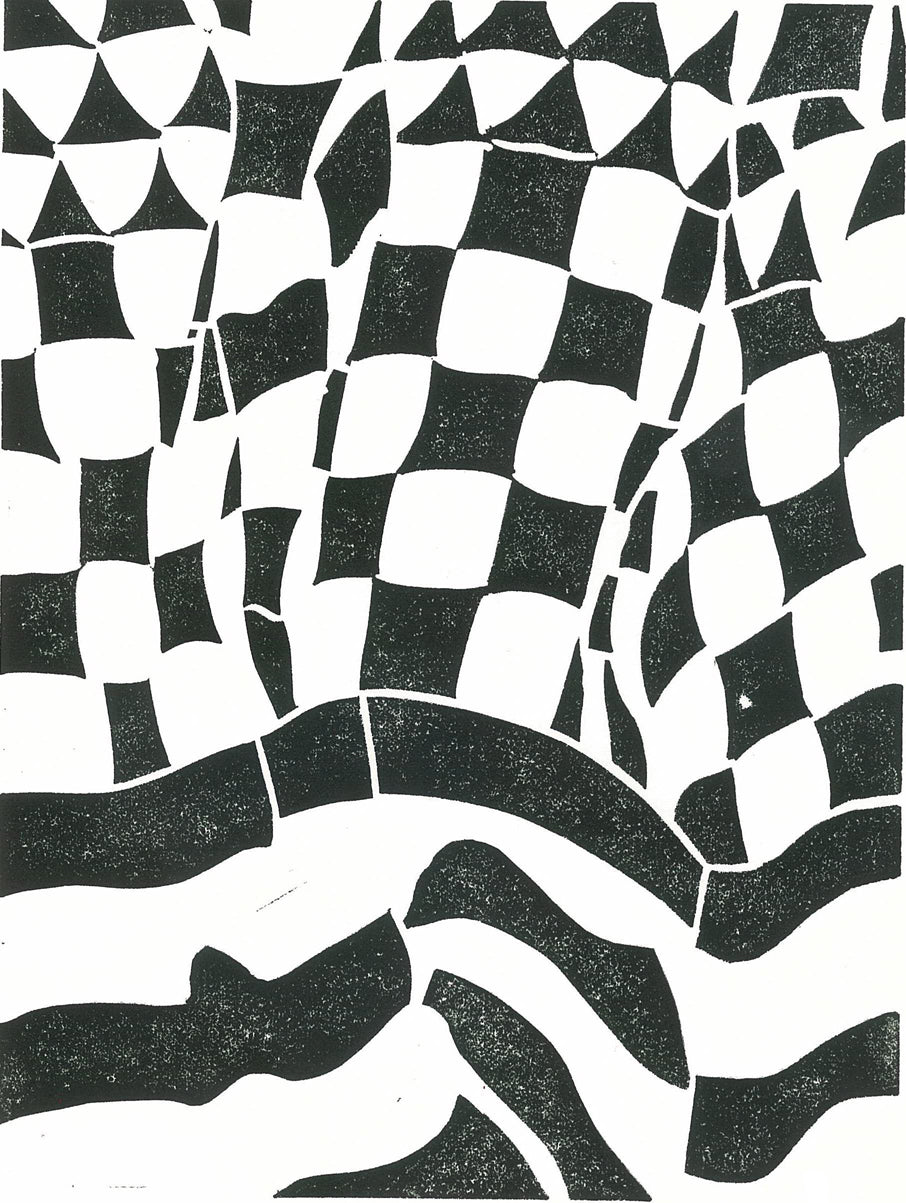 Blowing Skirt Linocut Print 8"x10"