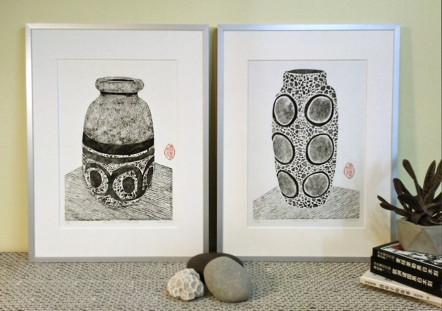 West German Vase Prints Framed