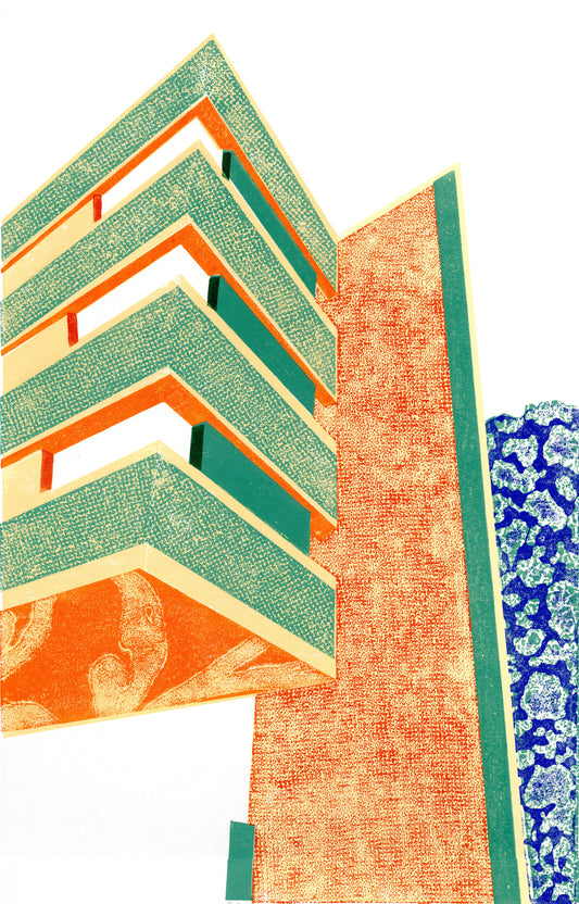 Corner Projection 13"x19" Collagraph Print