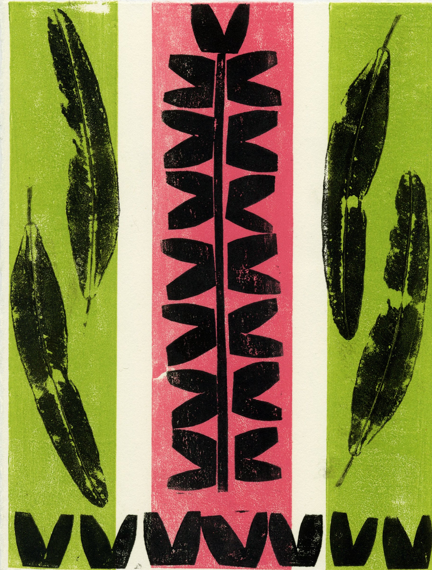 Croton leaf 6"x8" monoprint