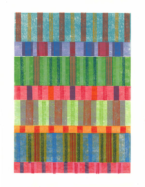 Deck Chair Fabric 2  20"x26" Collagraph Print