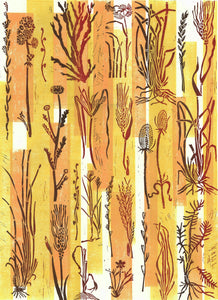 Fall Botanical 20"x26" Linocut Print