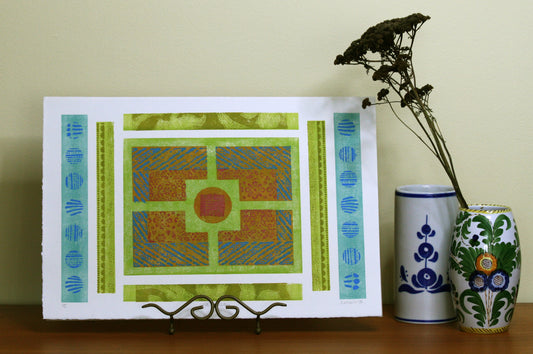 Jade Garden 19"x13" Collagraph Print