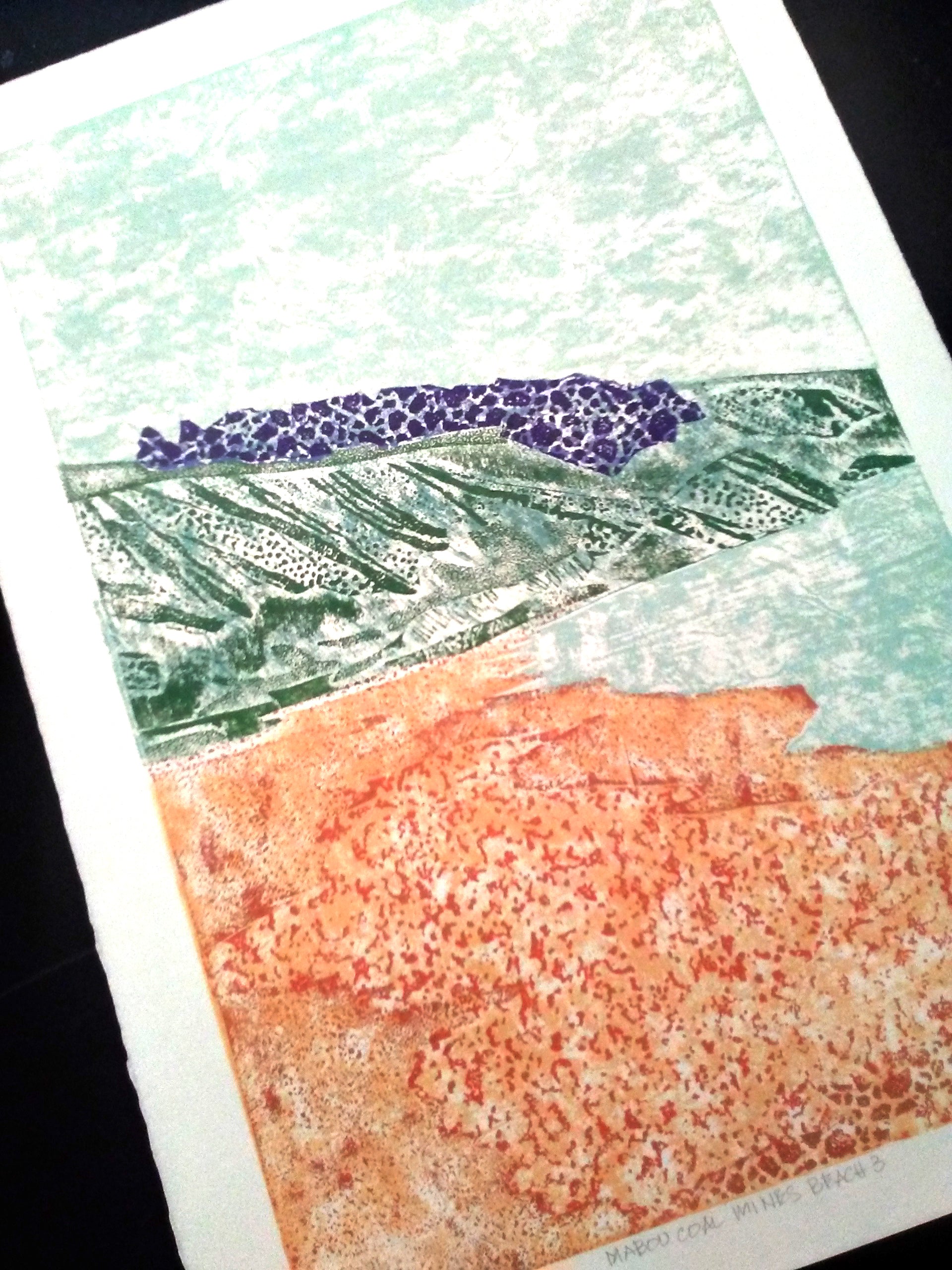 Mabou Coal Mines Beach 3 13"x19" Collagraph Print