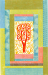 Orange Tree Quilt 13"x19" Collagraph Print