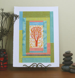 Orange Tree Quilt Print