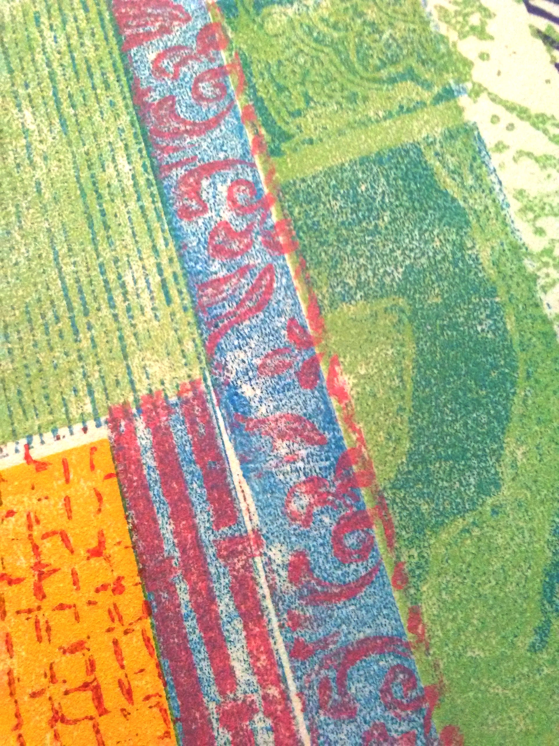 Purple Tree Quilt 13x19 Collagraph Print