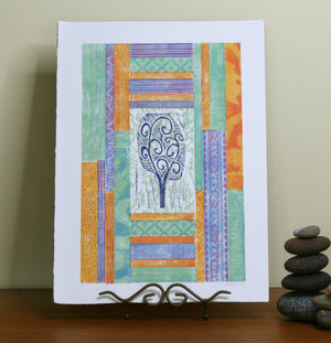Purple Tree Quilt Print