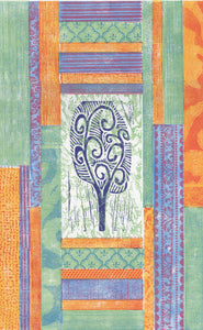 Purple Tree Quilt 13x19 Collagraph Print