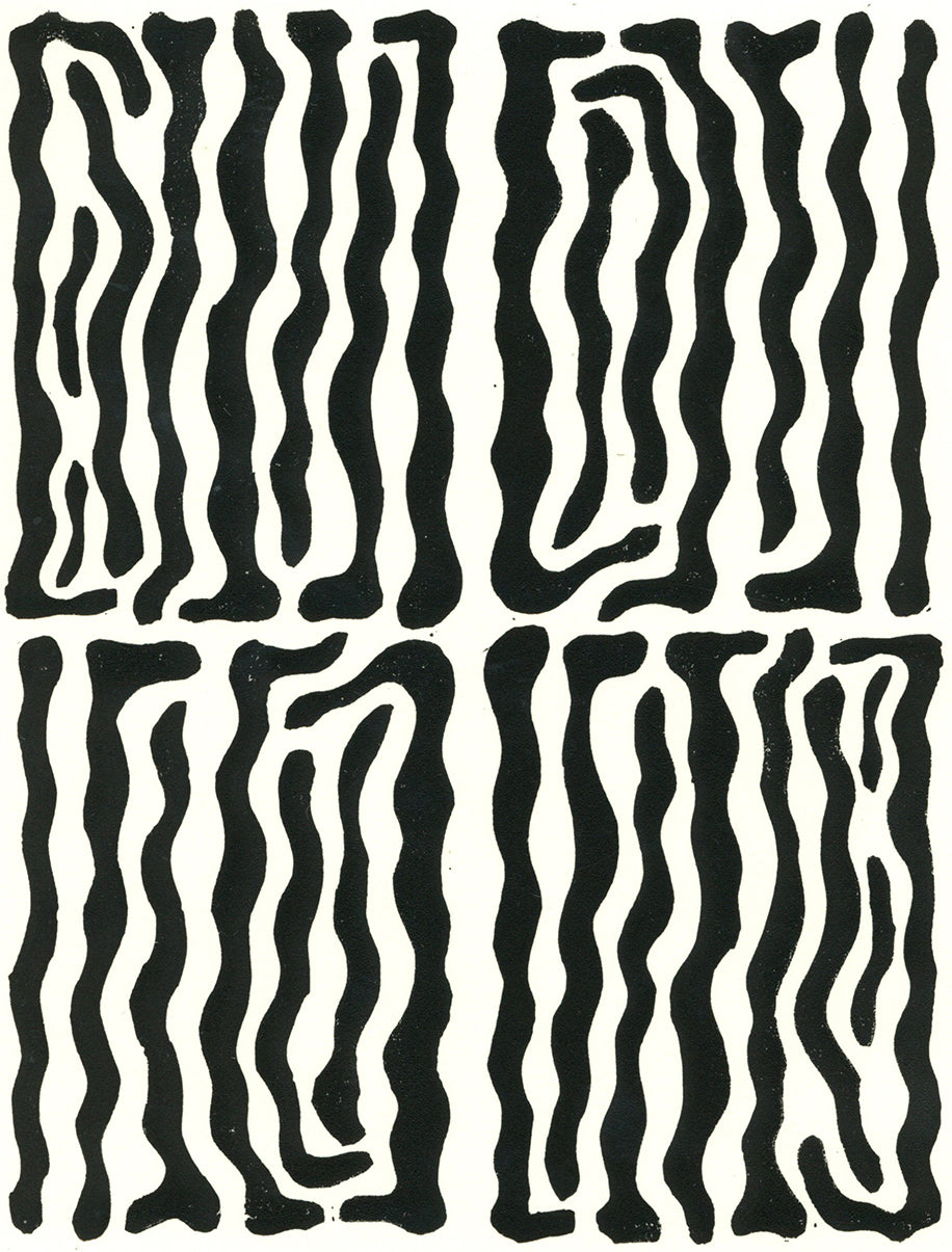 Seaweed Linocut Print 8"x10"