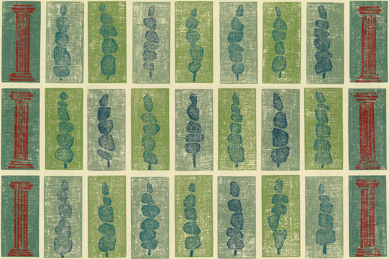 Sentinels 22"x16" Collagraph Print