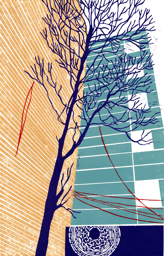 Soup Patio 13"x19" Collagraph Print