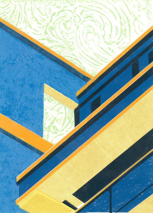 Staircase Void 2 19"x26" Collagraph Print