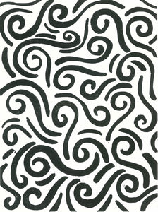 Swirls Linocut Print