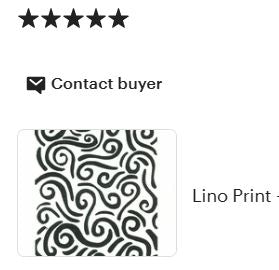 SWIRLS Linoprint - Abstract black& white block print