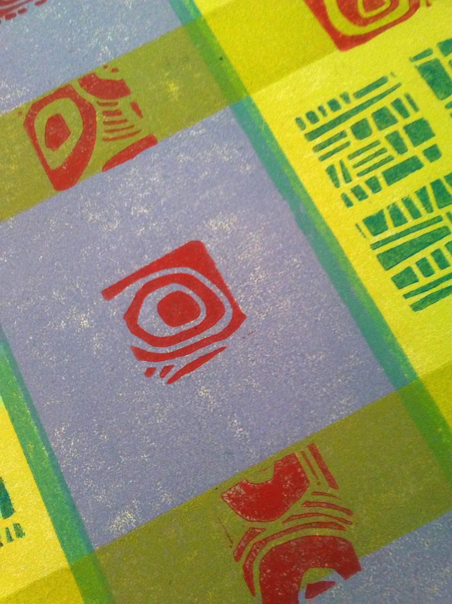 Triple Stripe Carpet 13"x20" Collagraph Print