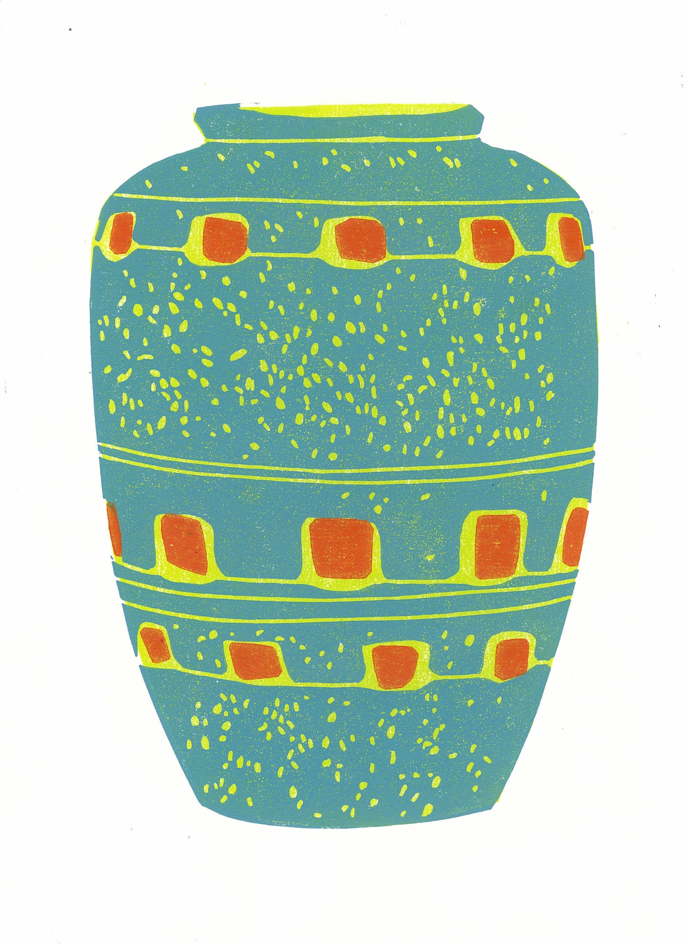 Vase No. 20 Collagraph Print 9"x13"